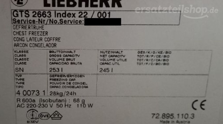 Typenschild Quelle 009.893-01_GTS 2663-21A_993823300_#_GTS2663-21A