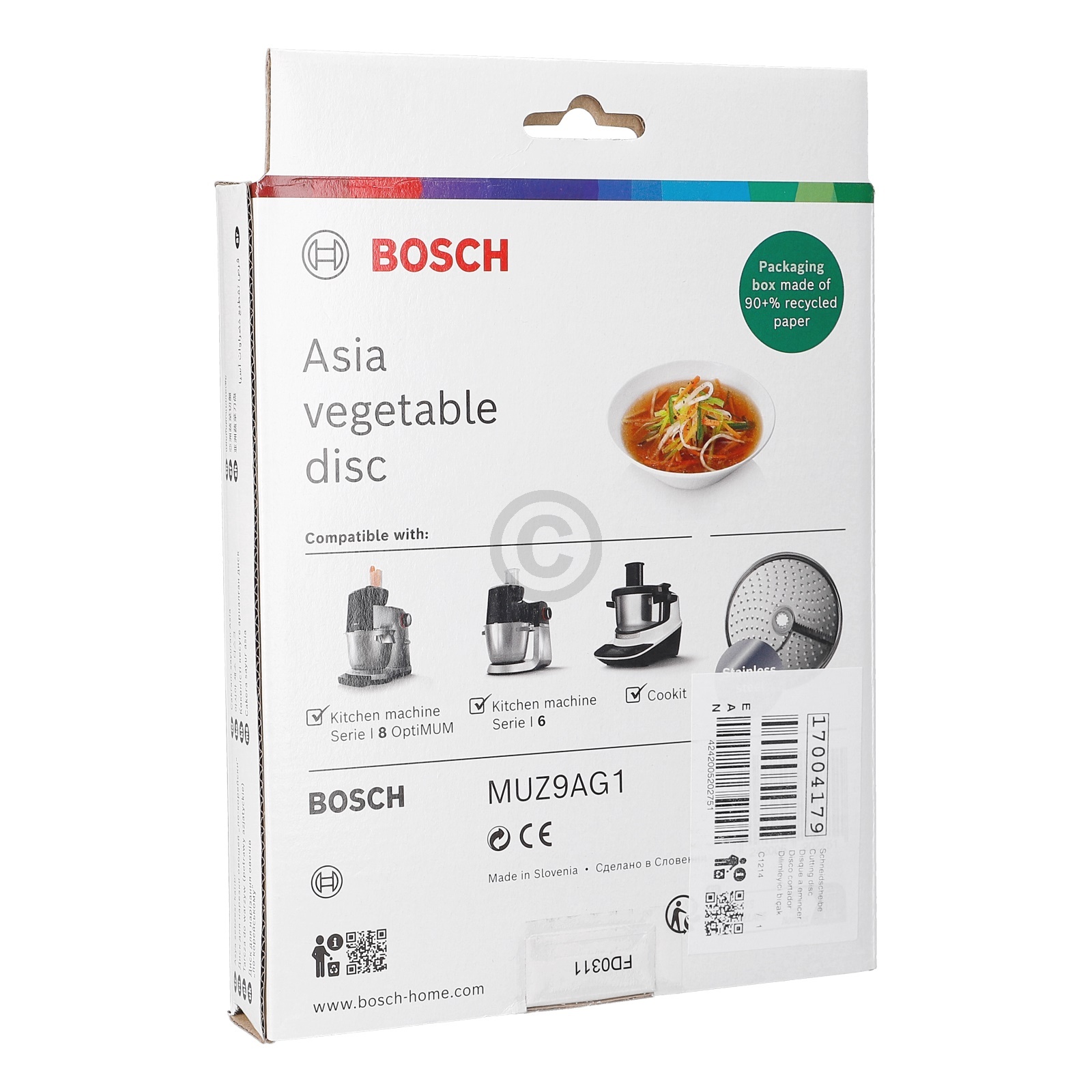 Asia-Gemüse-Scheibe MUZ9AG1 Bosch 17004179 für Küchenmaschine