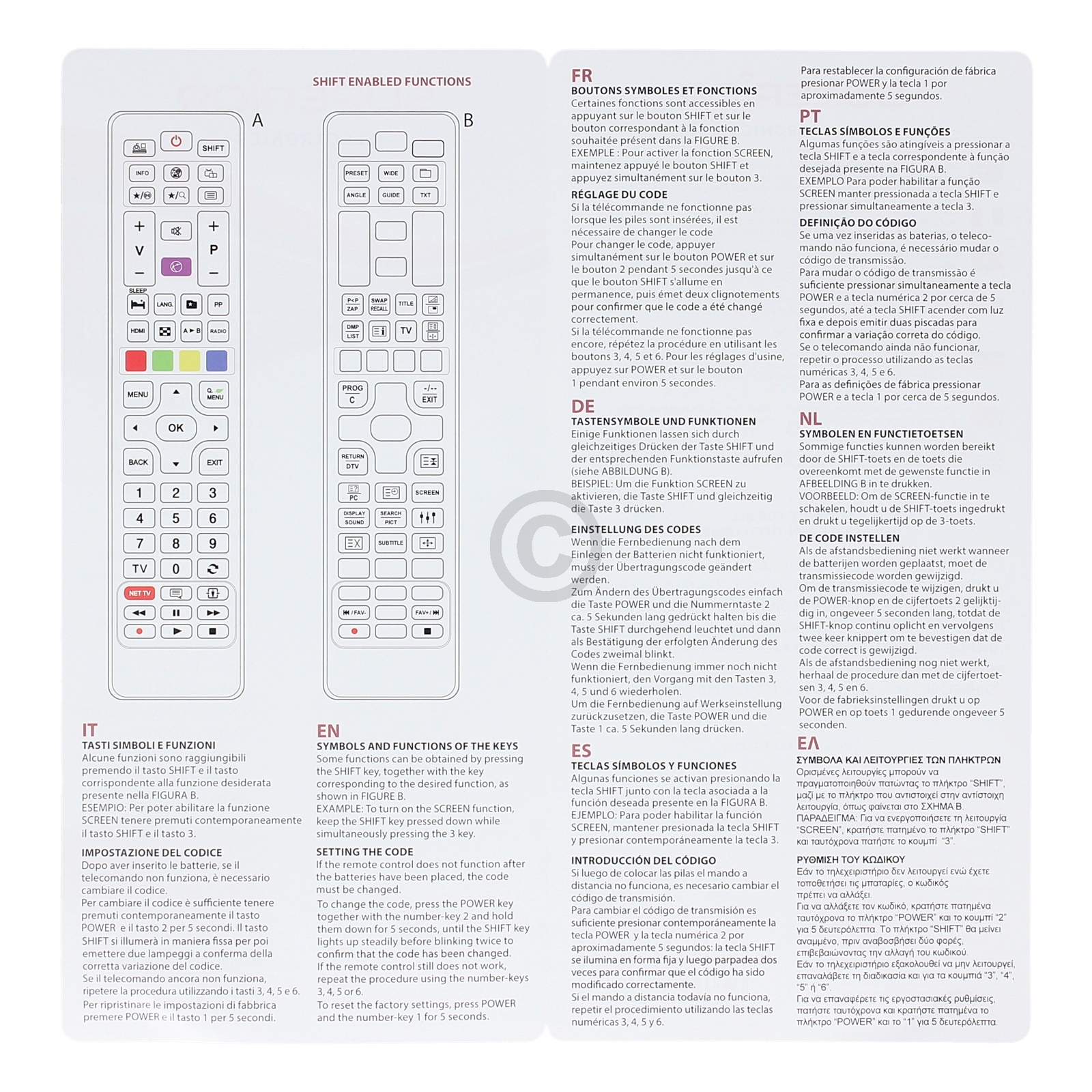 Fernbedienung für Telefunken Vestel TV Superior SUPTRB018