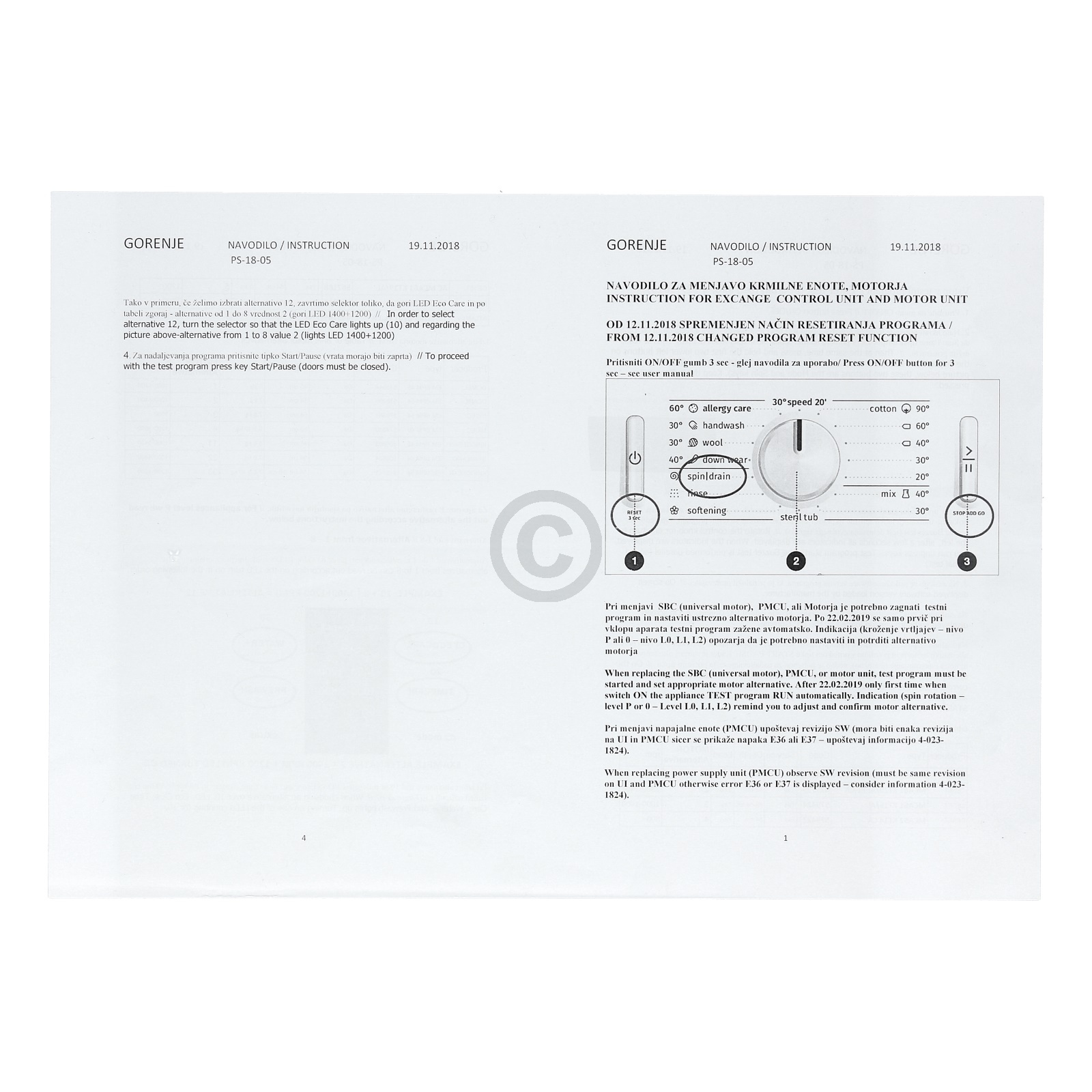 Elektronik Gorenje 604823 für Waschmaschine