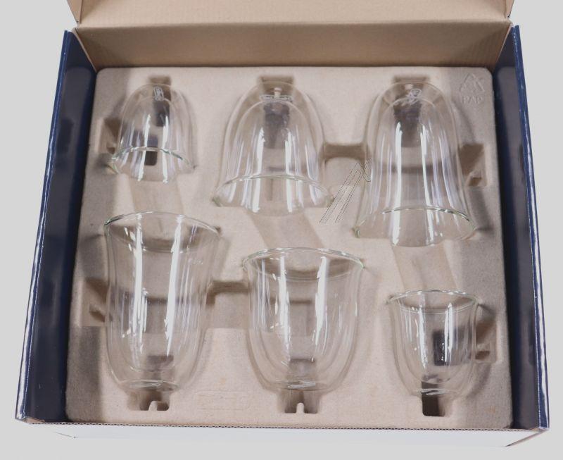 Thermogläser-Set für DeLonghi Kaffeemaschine 5513284451 Espresso, Cappuccino, Latte Macchiato