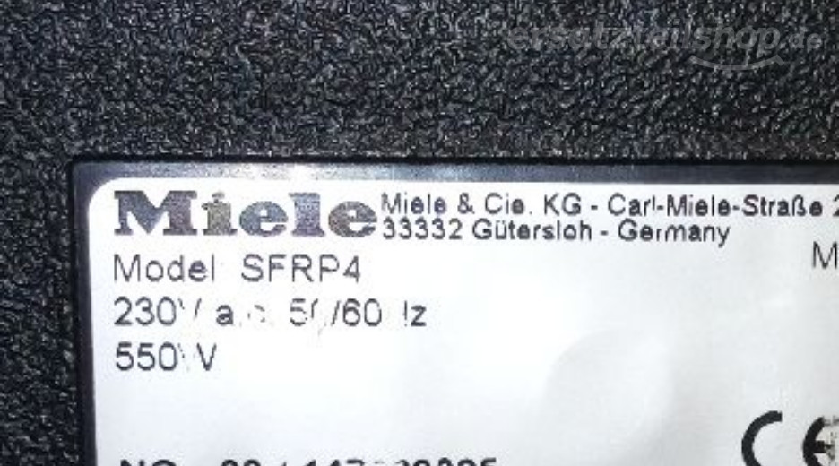 Typenschild Miele SFRP4 SFRP4