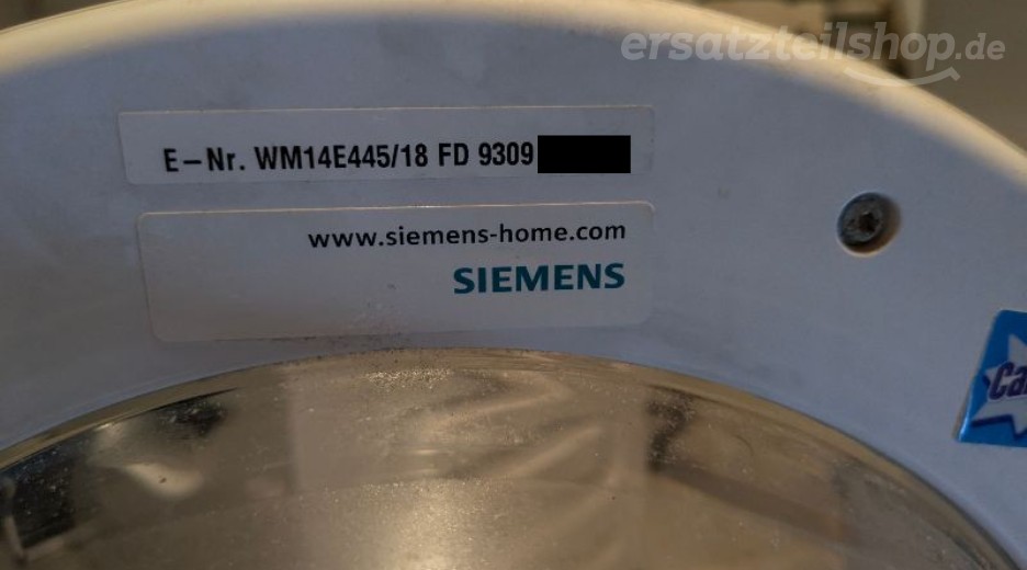 Typenschild Siemens WM14E445/18