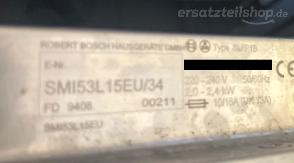 Typenschild Bosch SMI53L15EU/34