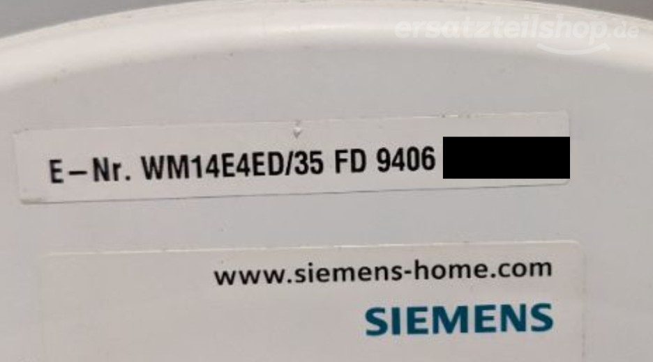 Typenschild Siemens WM14E4ED/35