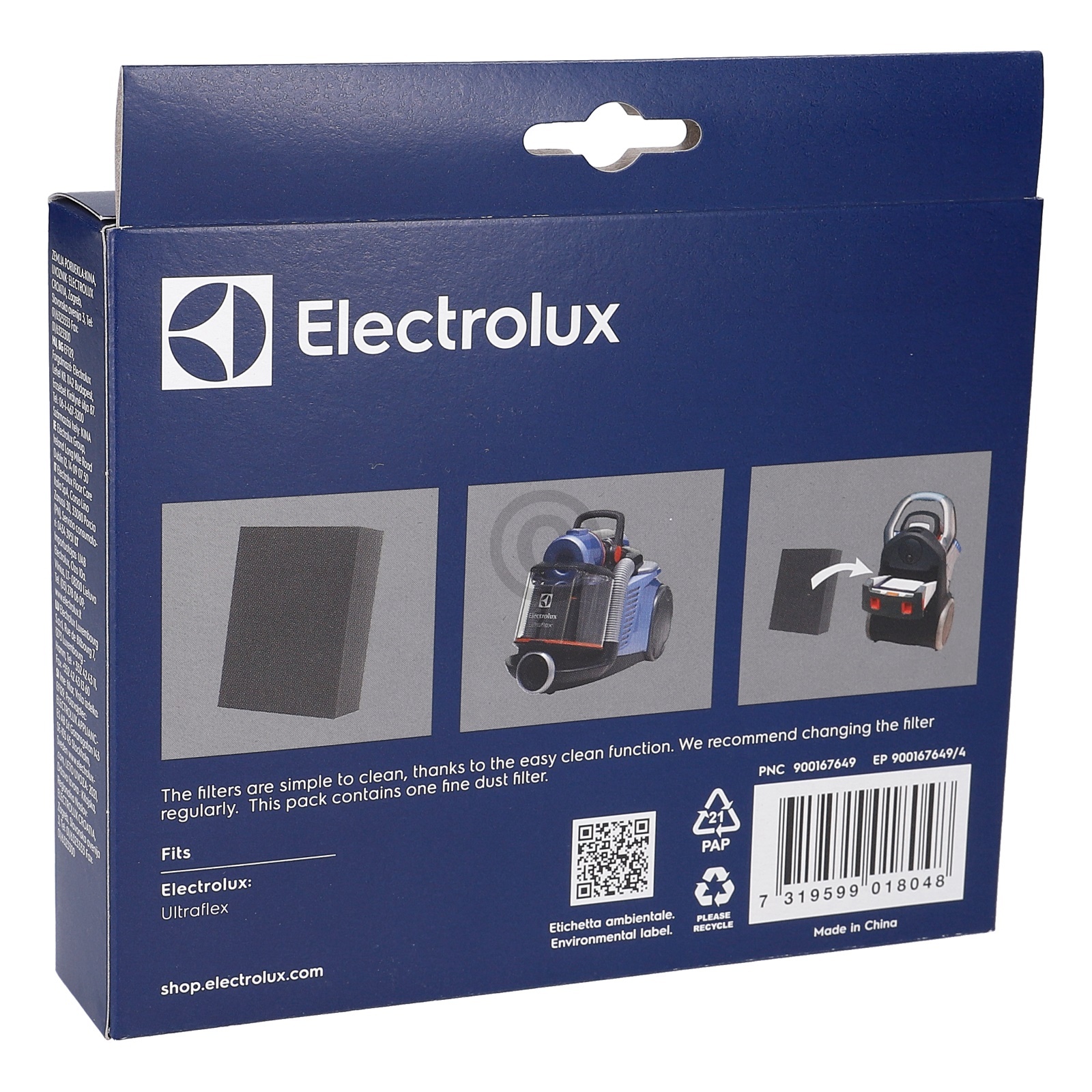 Schaumstofffilter Electrolux EF129 900167649/4 für Staubsauger UltraFlex