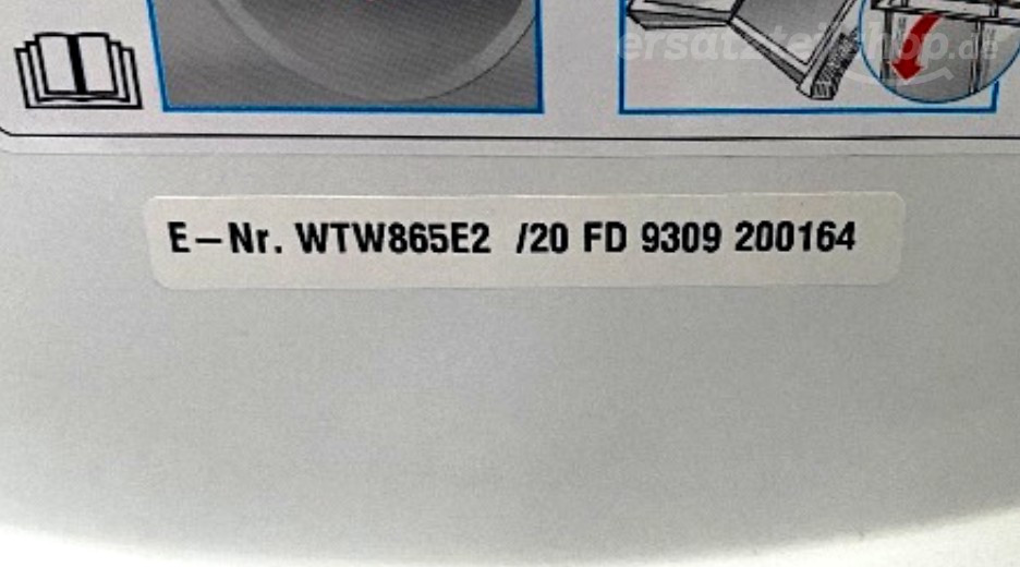 Typenschild Bosch WTW865E2/20