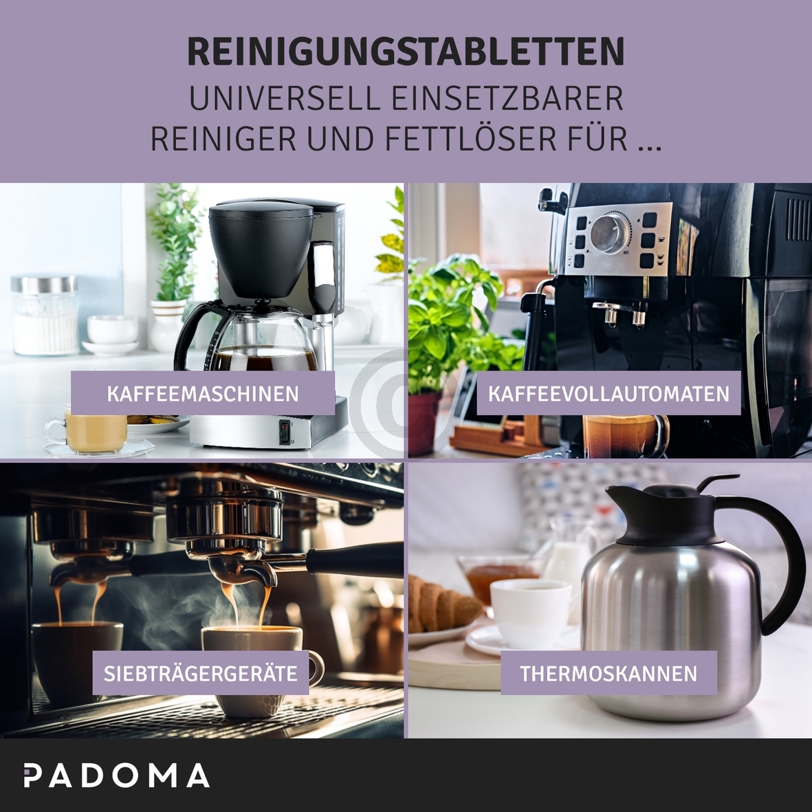 Reinigungstabletten PADOMA 10090151 für Kaffeemaschine 25x2g