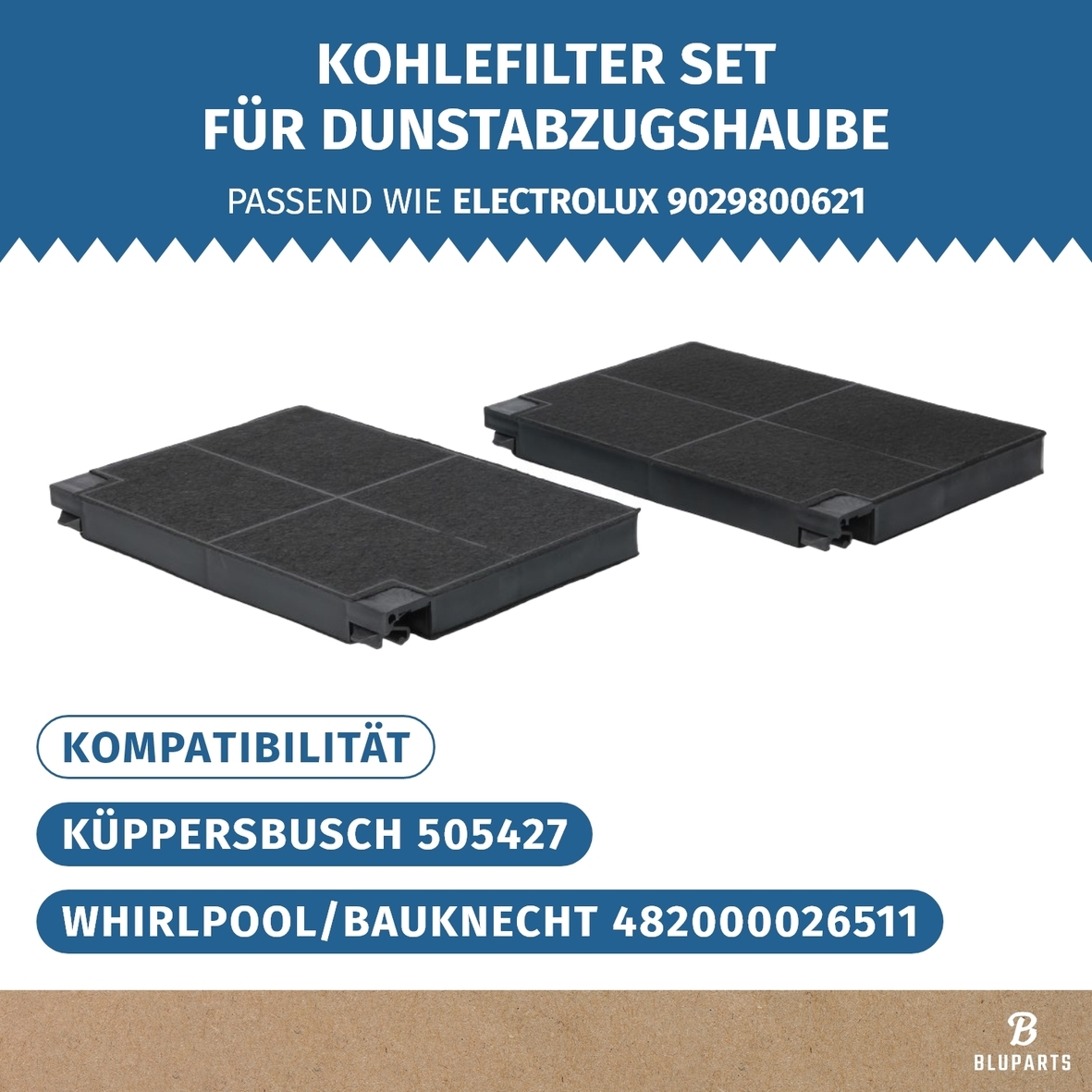 Kohlefilter Set passend für AEG 9029800621 EFF55 BLUPARTS in Dunstabzugshaube