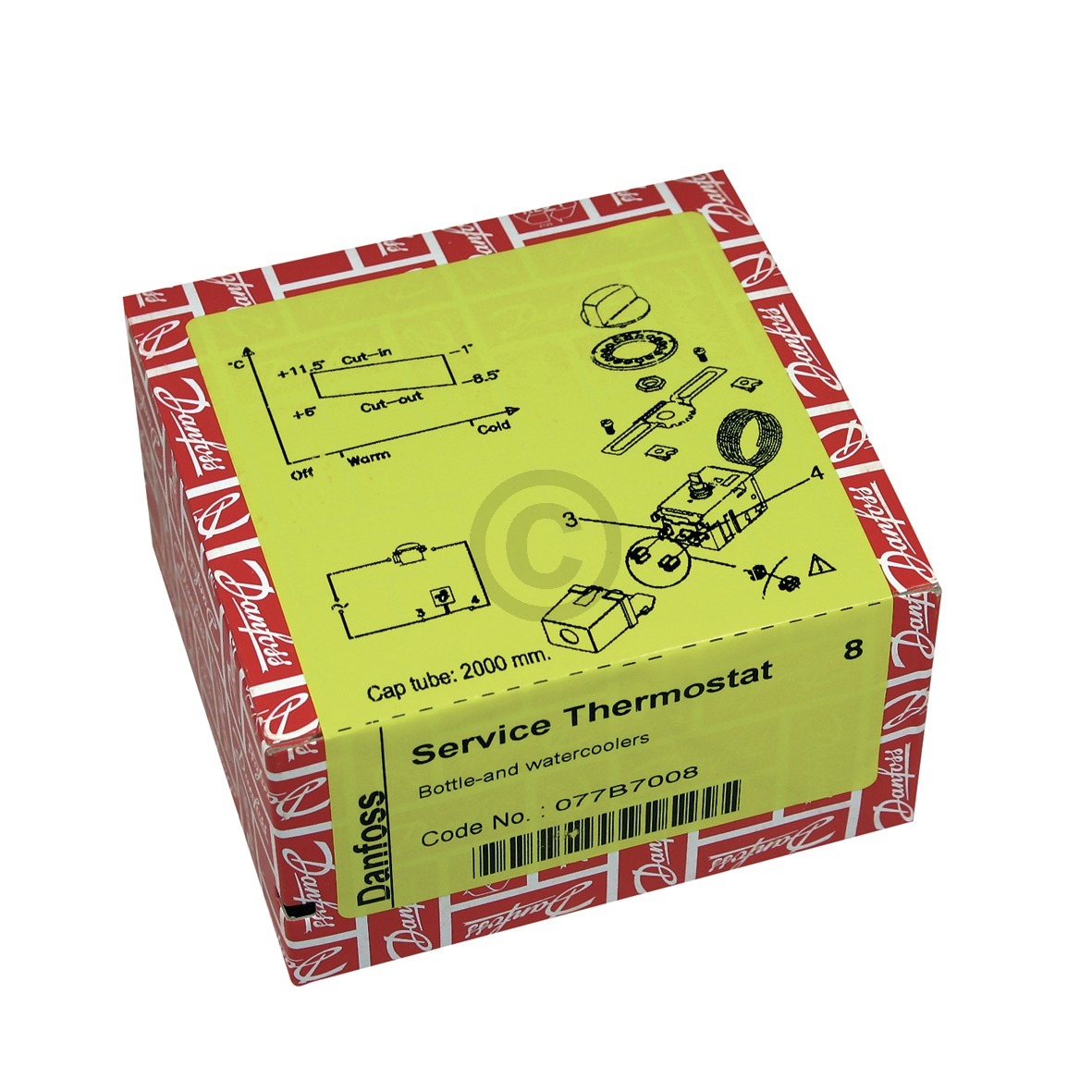 Thermostat Danfoss Nr.8 077B7008 Universal für Weinkühlschrank Flaschenkühler Flüssigkeitskühler