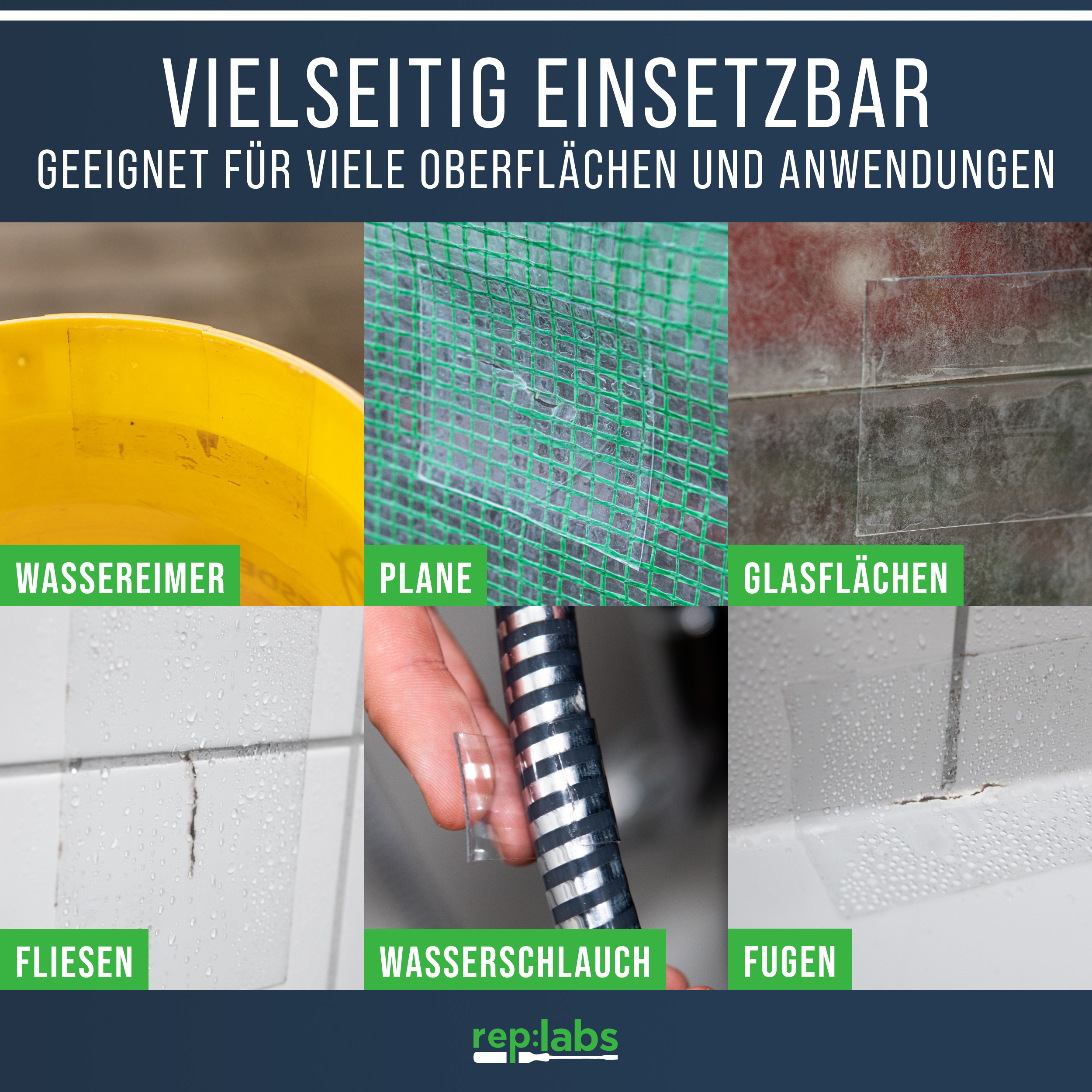 Reparaturklebeband [5m] transparent für das Abdichten von Löchern und Rissen - 