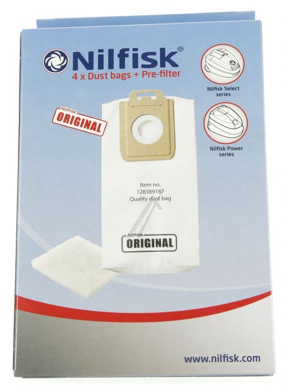 Staubsaugerbeutel für Nilfisk-Staubsauger 128389187 (4er-Pack)