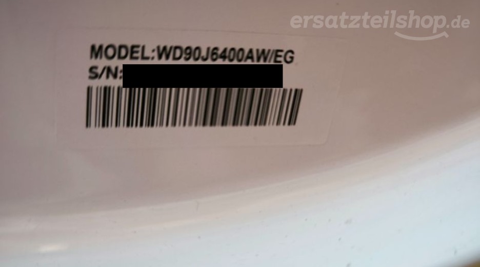 Typenschild Samsung WD90J6400AW WD90J6400AW/EG