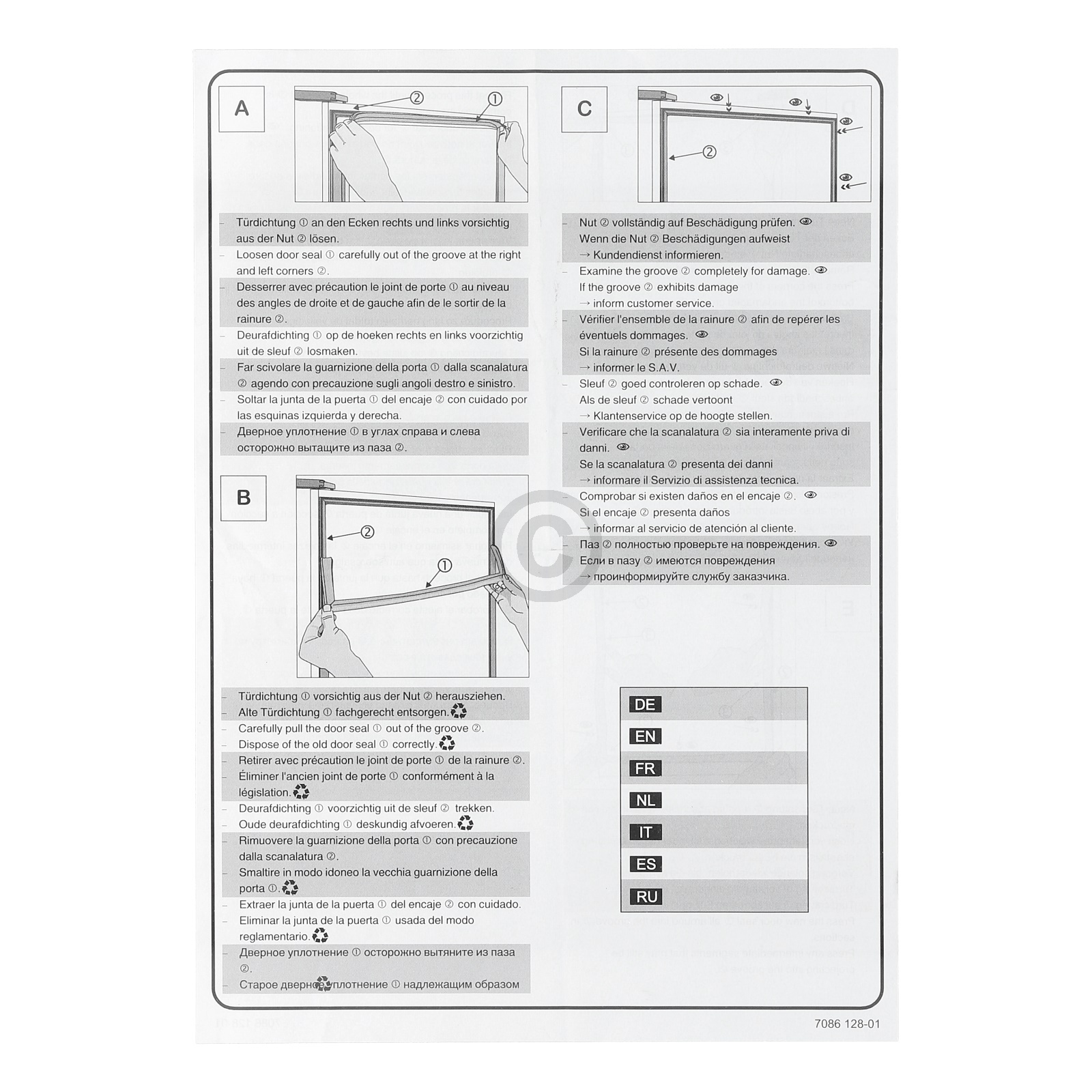Türdichtung Liebherr 7109968 für Gastro Kühlschrank Gefrierschrank Liebherr
