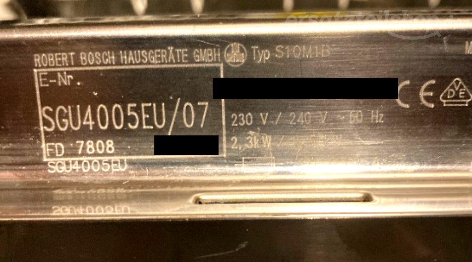 Typenschild Bosch SGU4005EU/07
