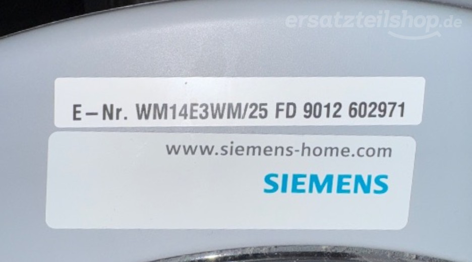 Typenschild Siemens WM14E3WM/25