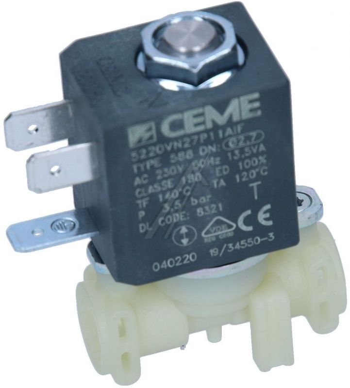 Ventil für Kaffeemaschine Whirlpool 481236058572 Wasserzulauf