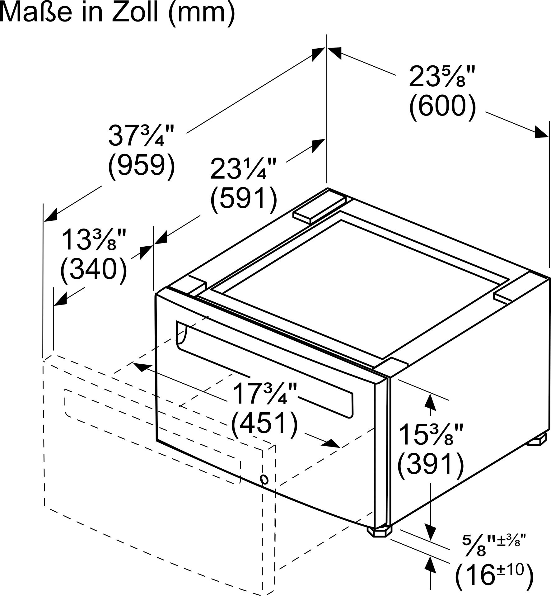 Podest mit Auszug für Waschmaschinen Siemens WZWP20W