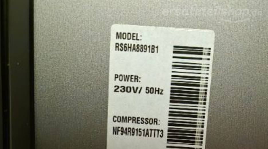 Typenschild Samsung RS6HA8891B1/EG