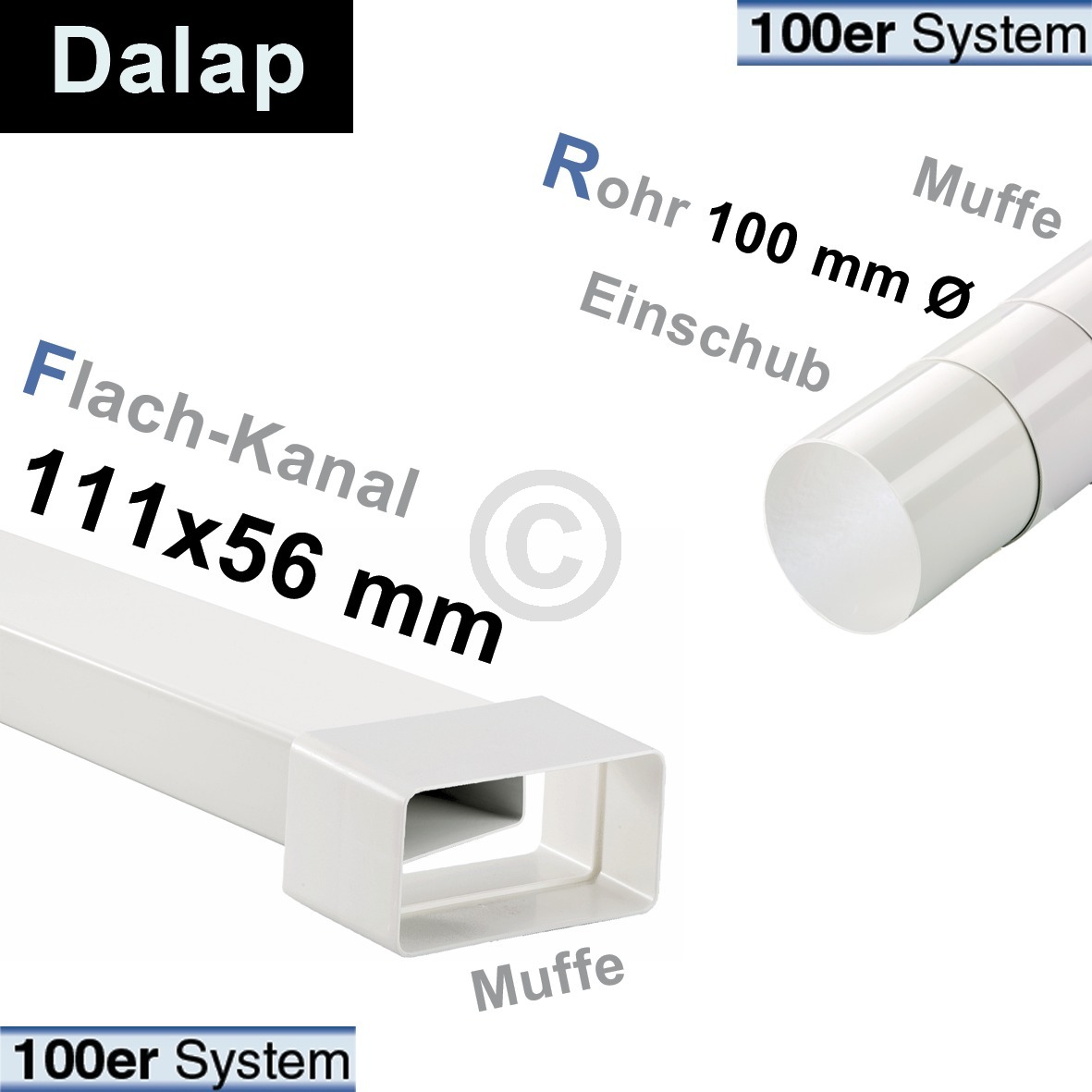 Kanalverbinder 100erF Dalap