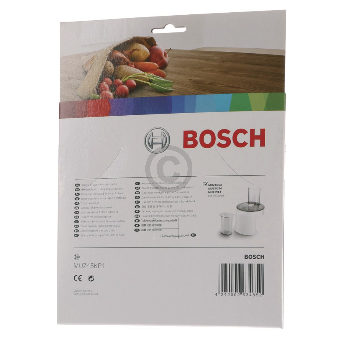 Raspelscheibe für Kartoffelpuffer Rösti BOSCH 12039341 in Durchlaufschnitzler Küchenmaschine