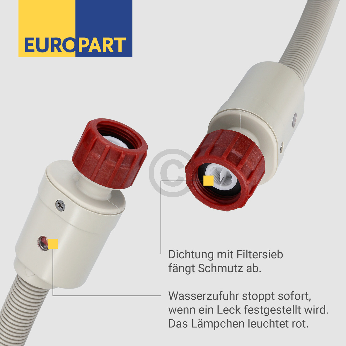 Zulaufschlauch Aquastop 2,0m 90°C universal für Waschmaschine Geschirrspüler 762468