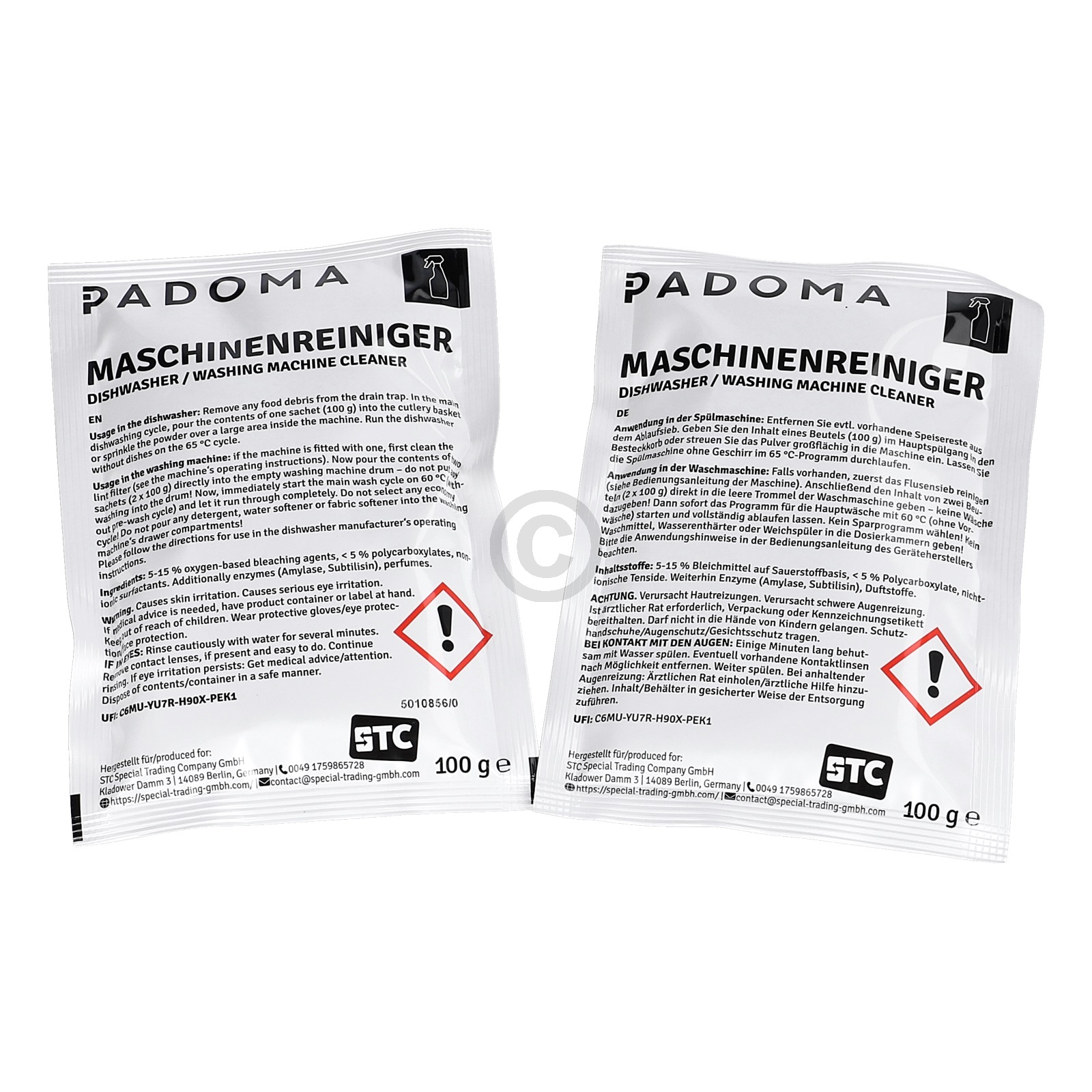 Maschinenreiniger PADOMA für Waschmaschine Geschirrspüler eine Anwendung 200g