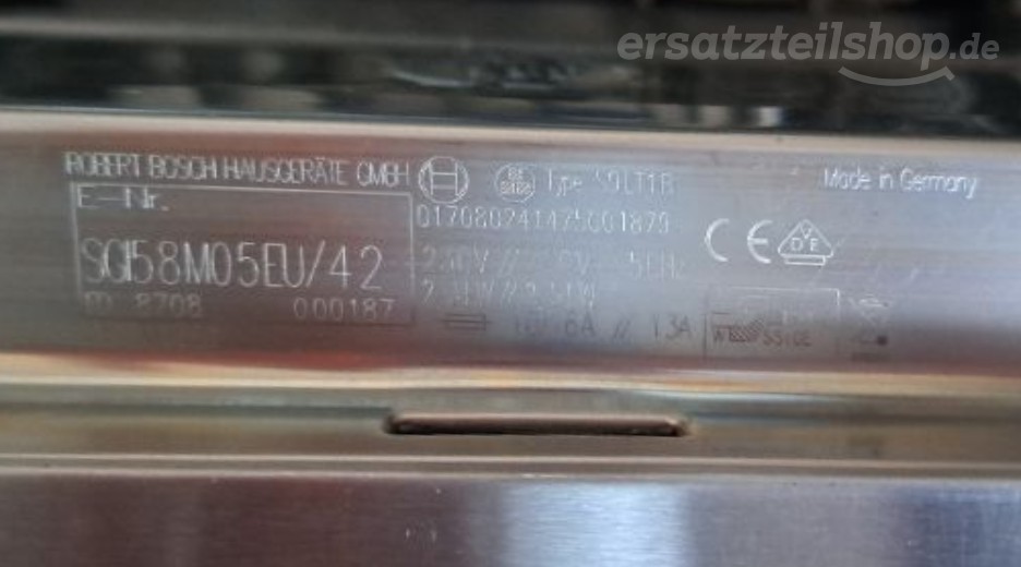 Typenschild Bosch  SGI58M05EU/42