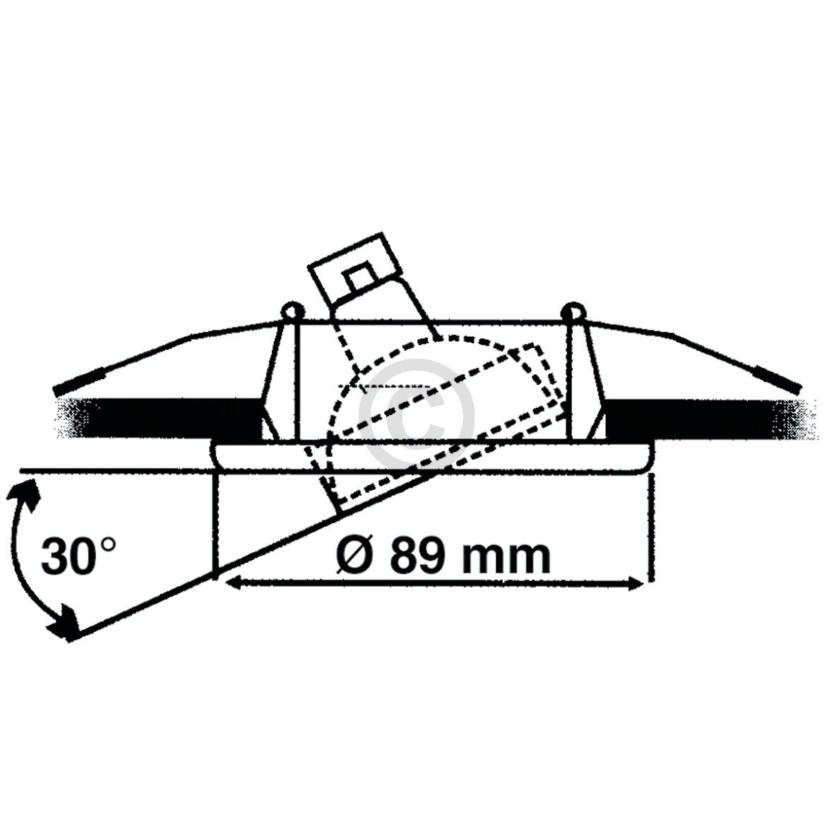 Lampenhalter 89mmØ Eisen gebürstet Metall-Einbaustrahler schwenkbar Rutec R55055