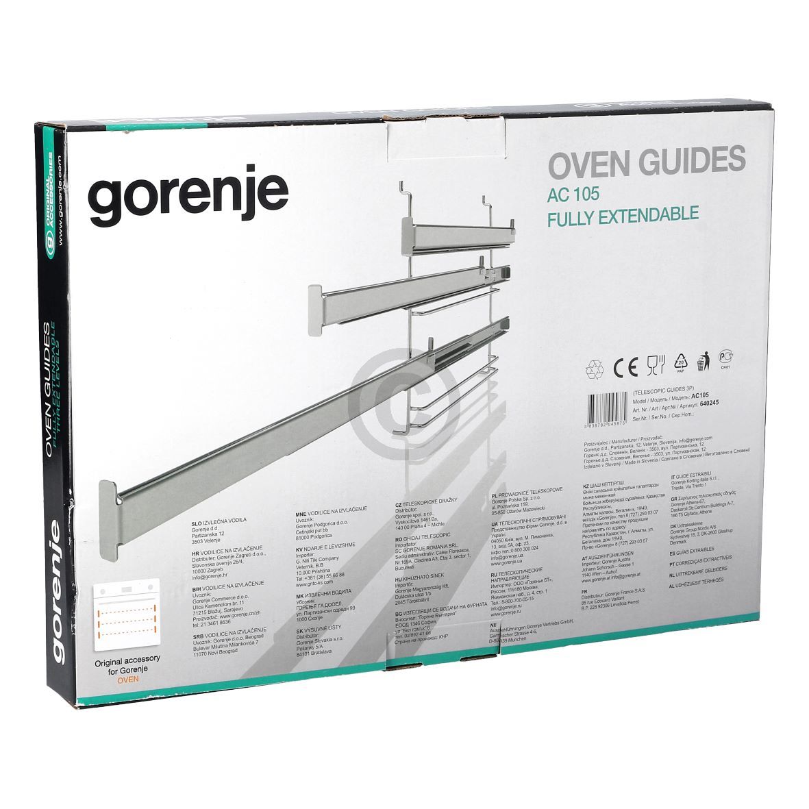 Haltegitterset mit Teleskopauszug 3-fach für Backbleche Rost gorenje AC105 640245 in Backofen