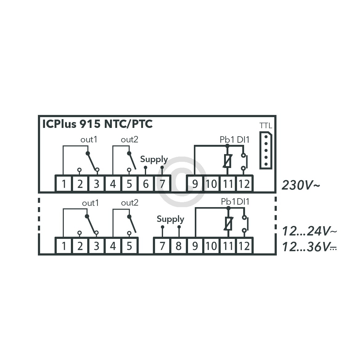 Temperaturregler ICPlus915 NTC-PTC 12/24V AC/DC