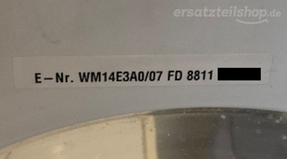 Typenschild Siemens E 14-3 A WM14E3A0/07