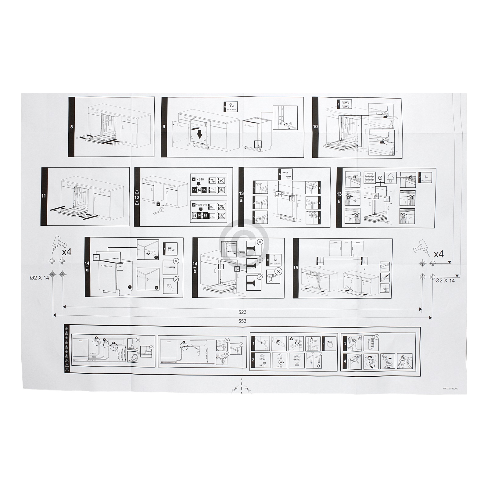 Einbausatz Beko 1784430164 für IKEA Geschirrspüler