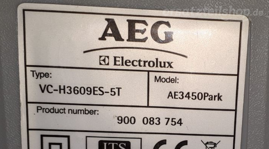 Typenschild AEG AE3450PARK 90008375400
