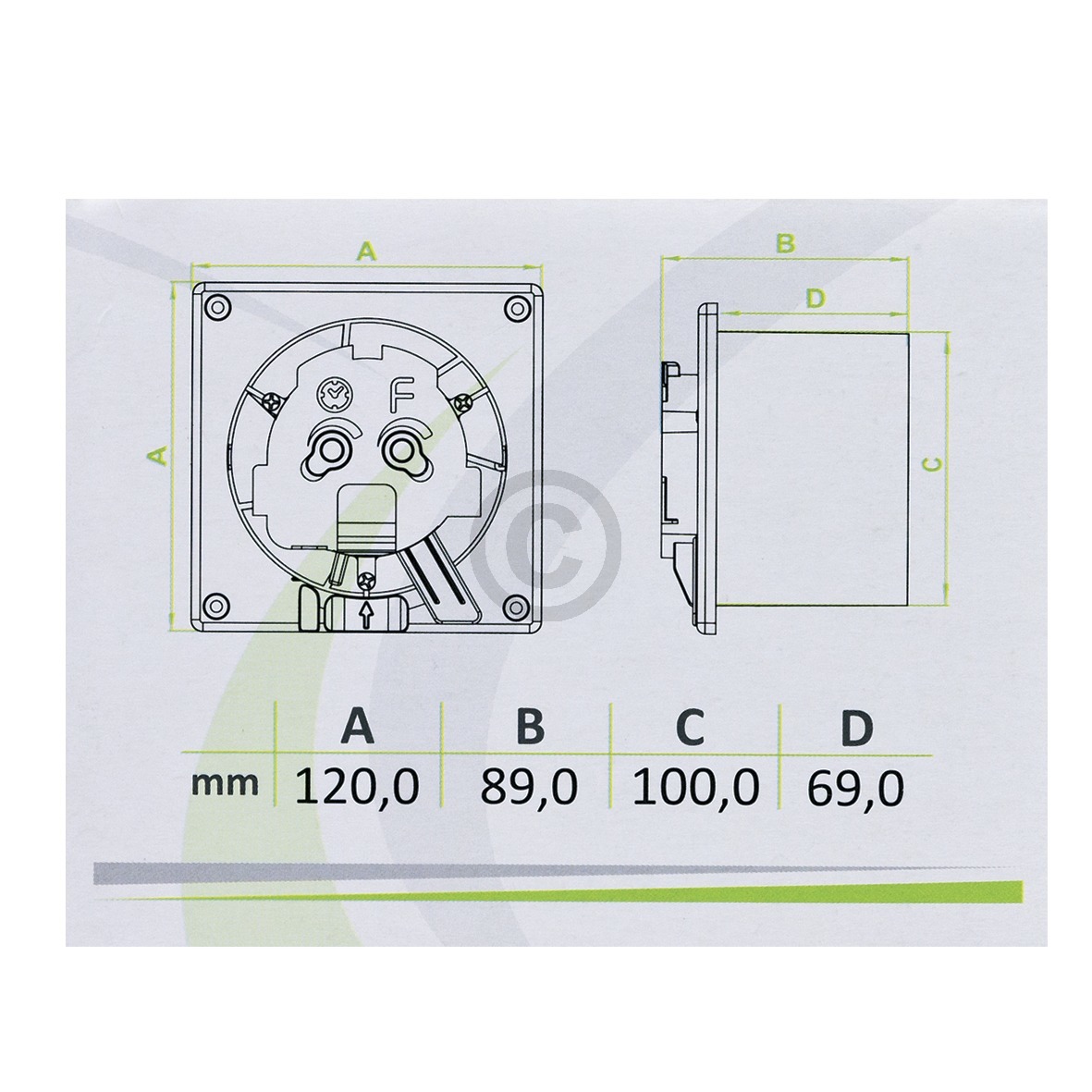 Wohnraumventilator 100erR weiß mit Kugellager Zugschalter Netzstecker für Wand Decke Bad Toilette etc