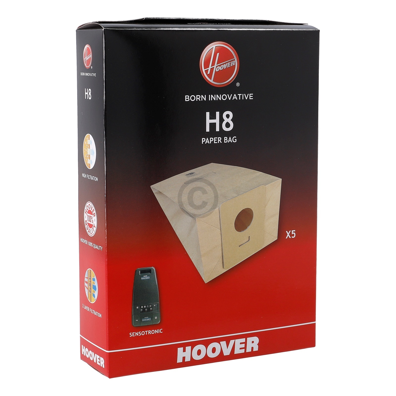 Filterbeutel HOOVER H8 09178419 für Bodenstaubsauger 5Stk