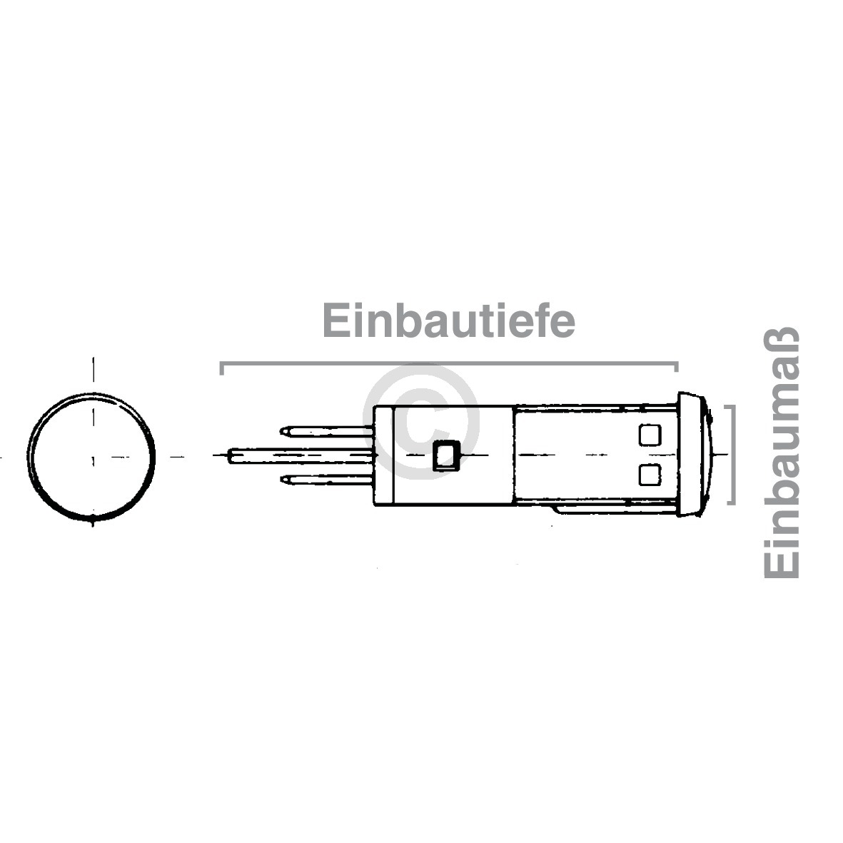 Kontrolllampe rot rund universal für Haushaltsgerät  Europart