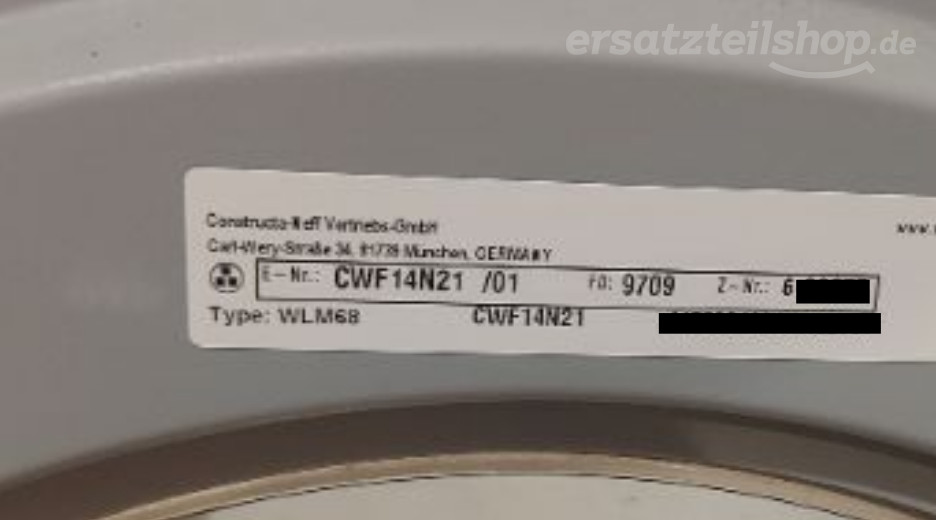 Typenschild Constructa CWF14N21/01