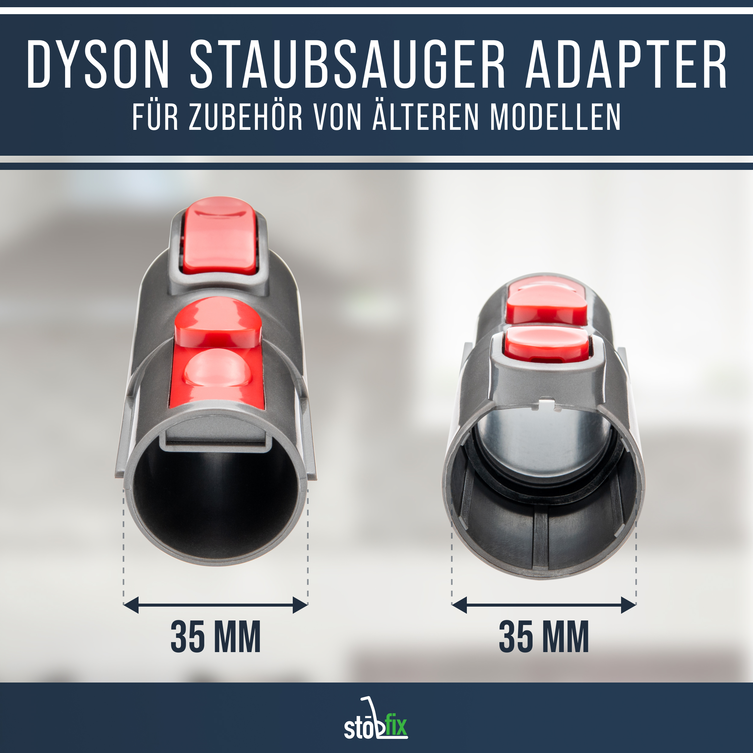 Anschluss Adapter wie Dyson 968235-01 für Dyson V7,V8, V10, V11 - rote Version