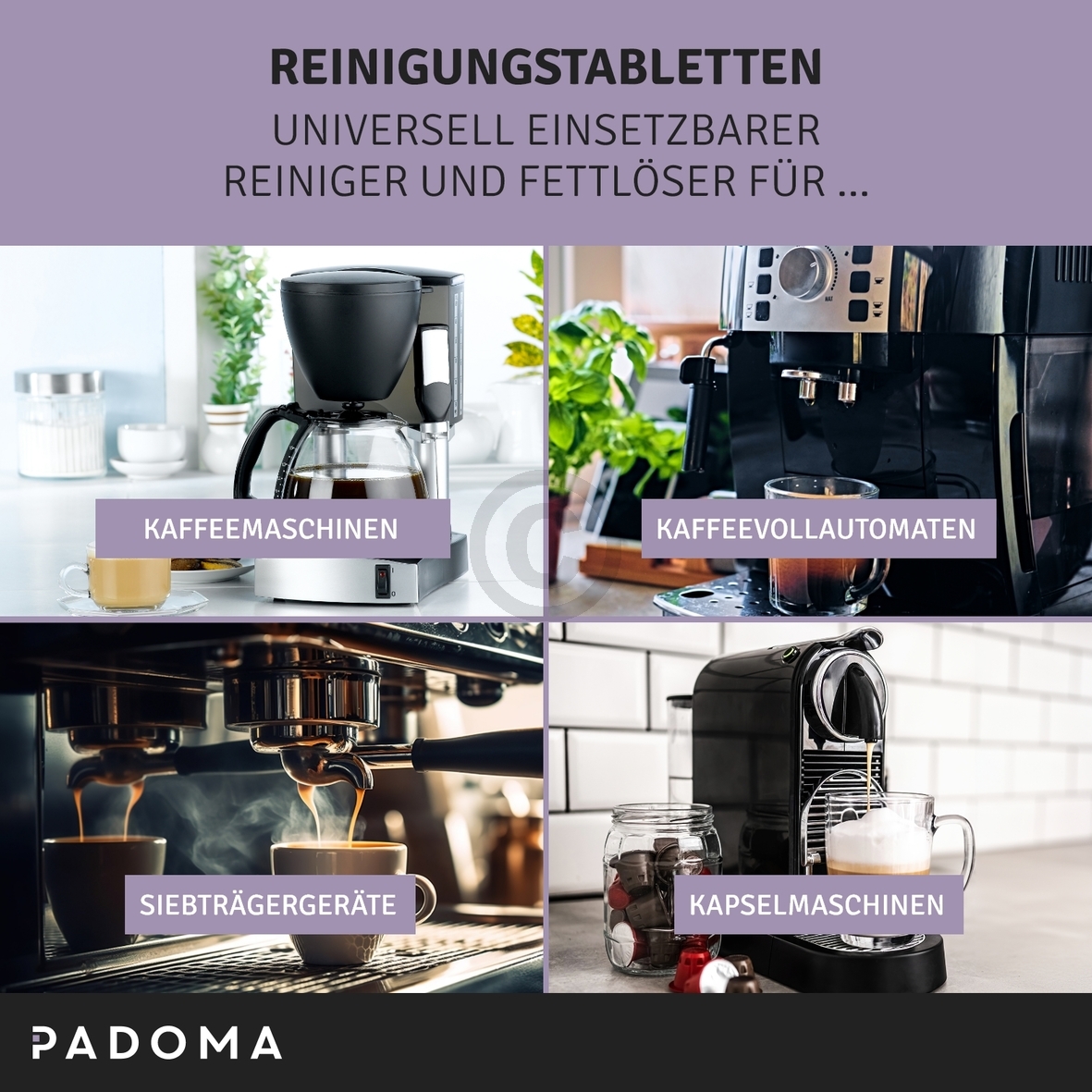 Reinigungstabletten PADOMA für Kaffeemaschine 10x1,6g 10096820