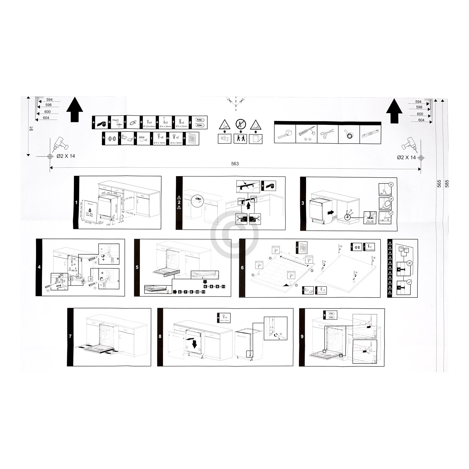 Beko Montagesatz für Geschirrspüler 1784430043 Einbauset