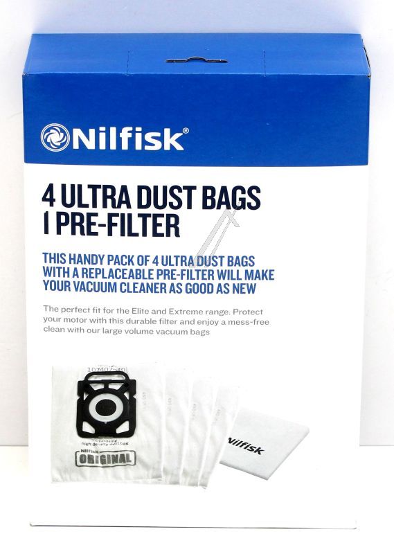 Staubbeutel-Set für Nilfisk-Staubsauger 107407940 4 Stk. + Filter