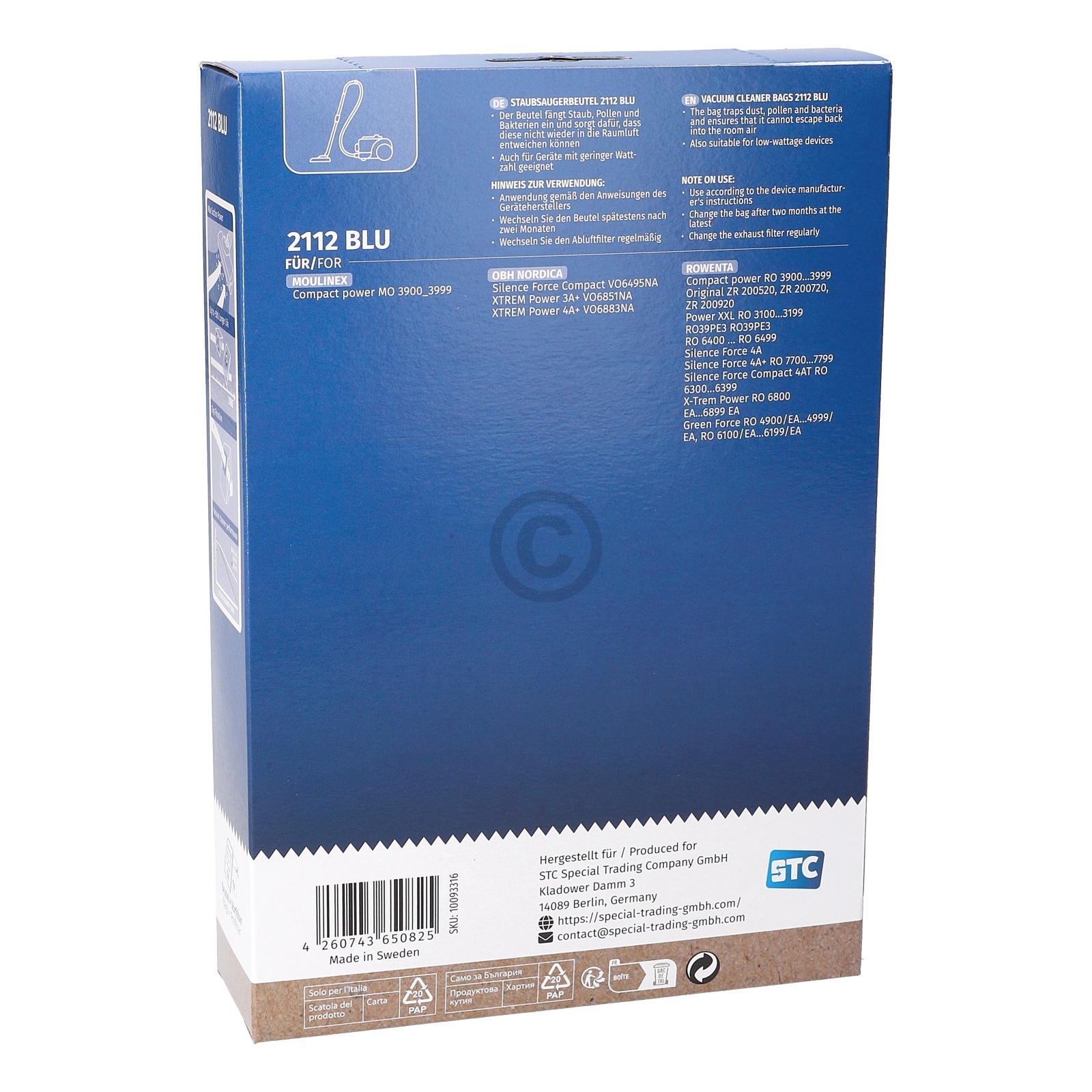 Filterbeutel wie Rowenta ZR200520 für Bodenstaubsauger 5Stk + Filter