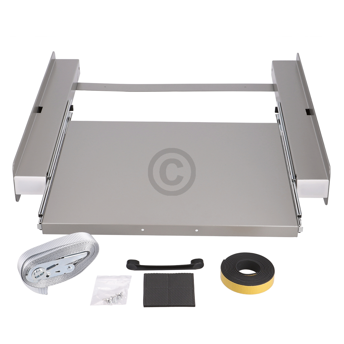 Zwischenbaurahmen grau mit Arbeitsplatte universal für Waschmaschine Trockner