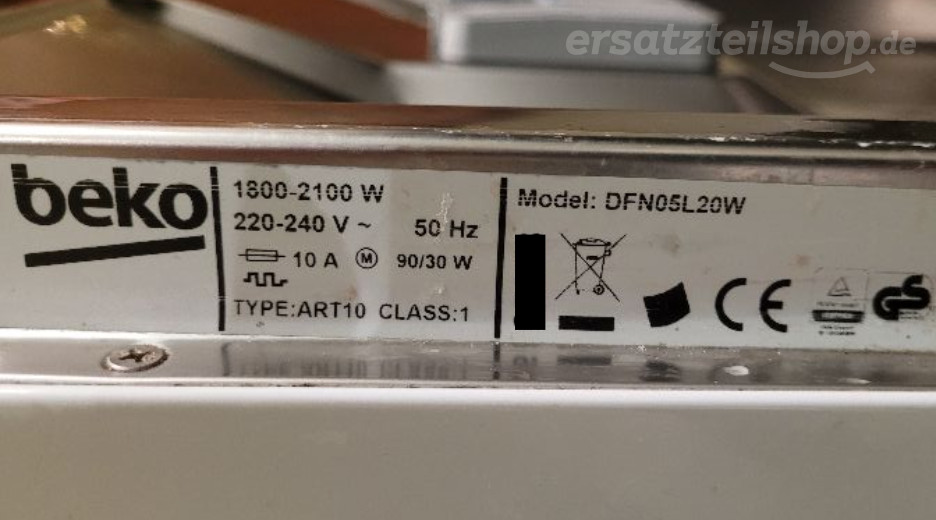 Typenschild Zanussi ZDC47201W 91609724800