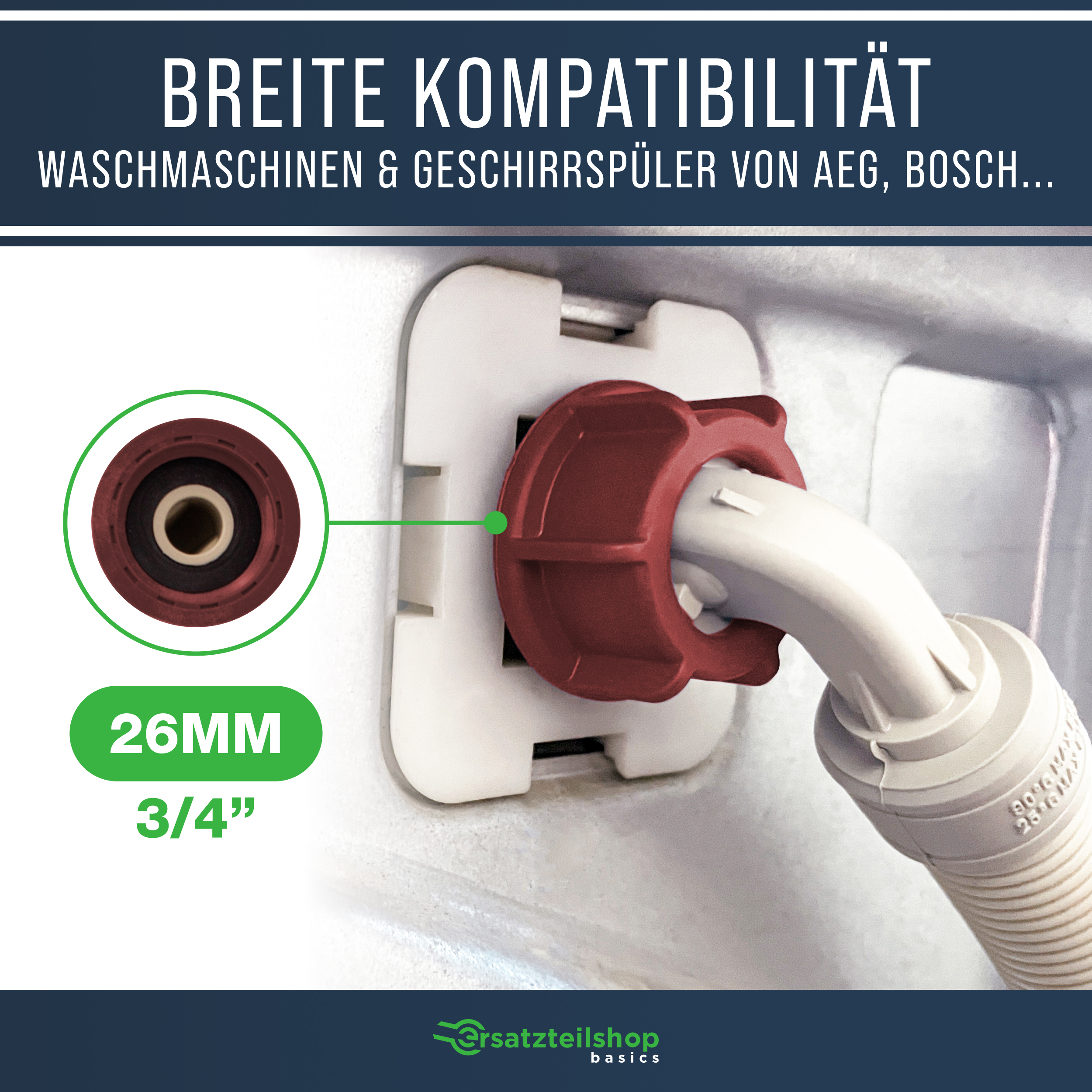 Zulaufschlauch Aquastop 2,5m - Universal anwendbar für Waschmaschine & Geschirrspüler bis 90°C 