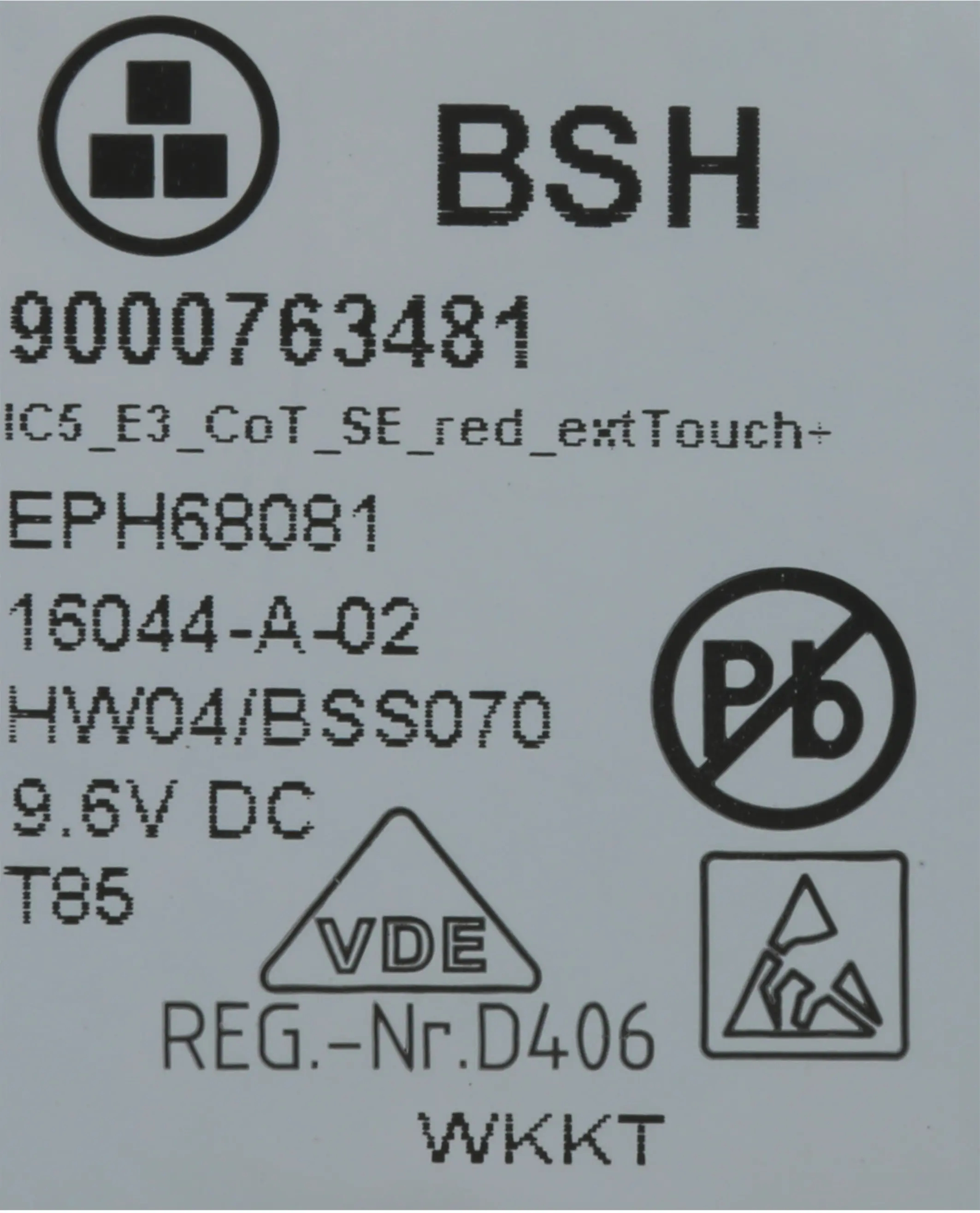 Bedienmodul programmiert 00740784