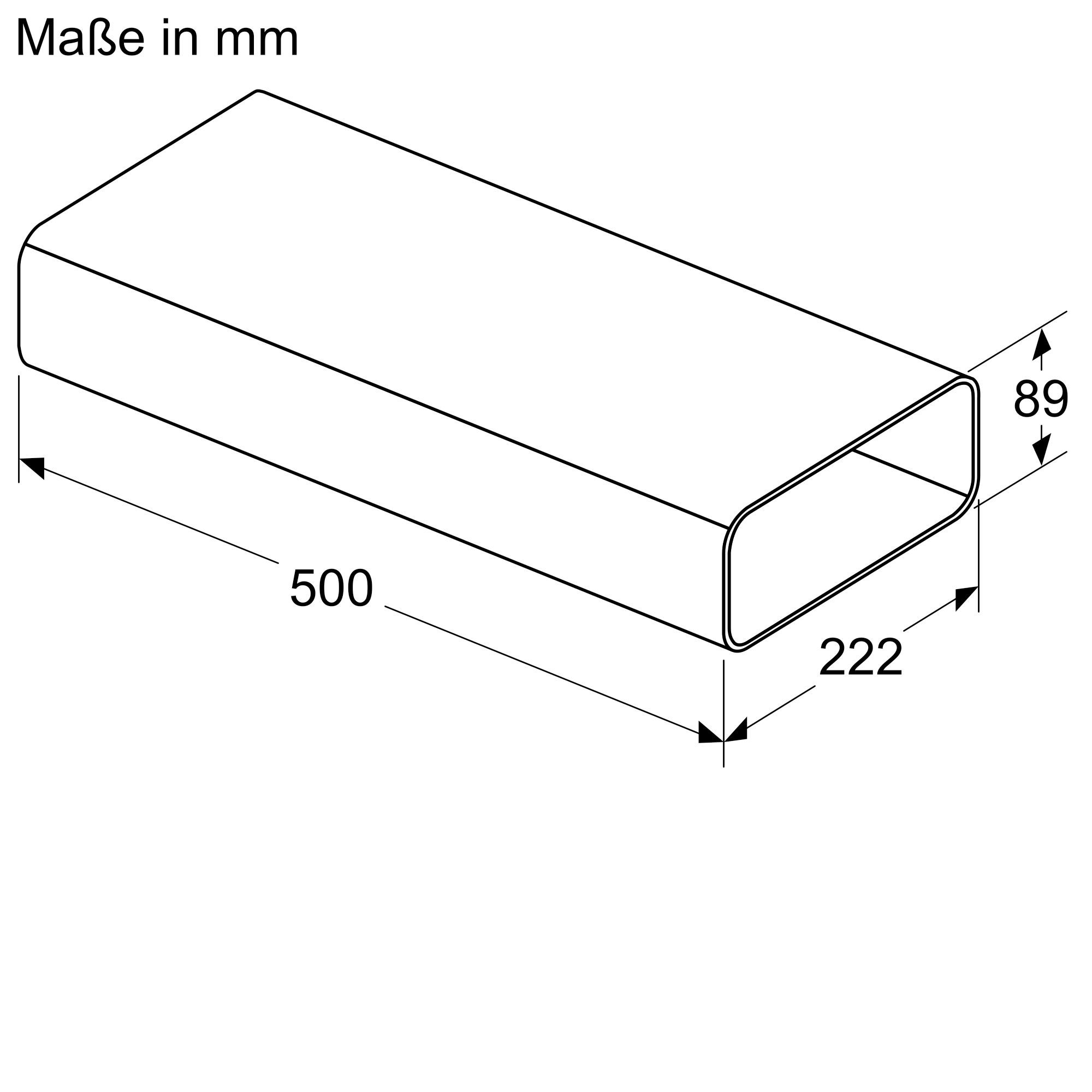 Flachkanalstück gerade 500mm Siemens HZ9VDSM1