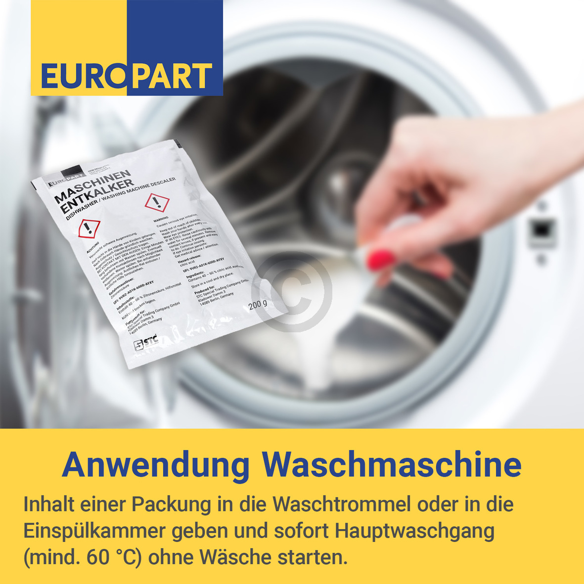 Maschinenentkalker EUROPART für Waschmaschine Geschirrspüler 200g