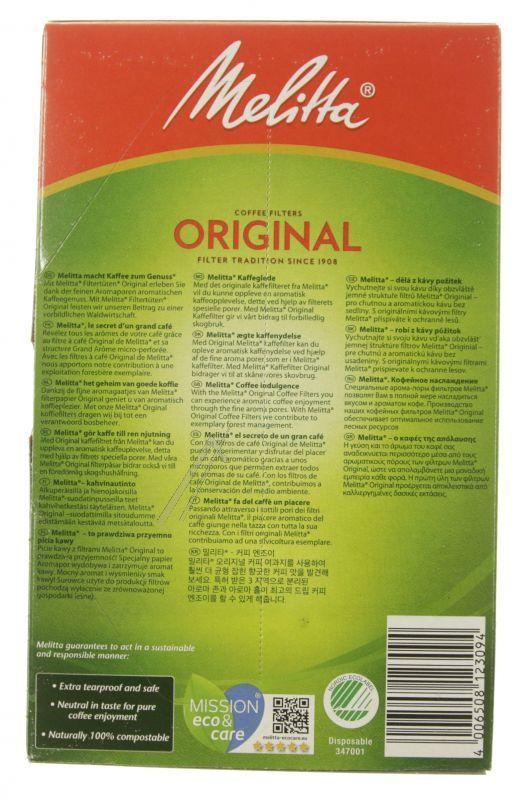 Kaffeefilter 1x2 für Melitta Kaffeemaschine 6626822 40 Stück, ungebleicht